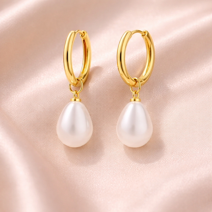 Classic Pearl Hoop Drops