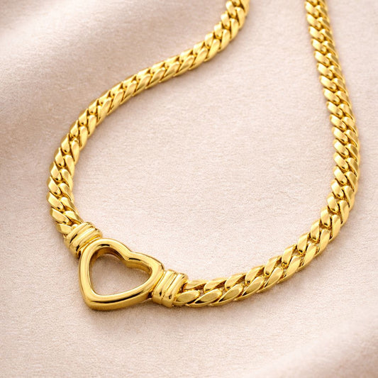 Hollow Heart Chain Necklace