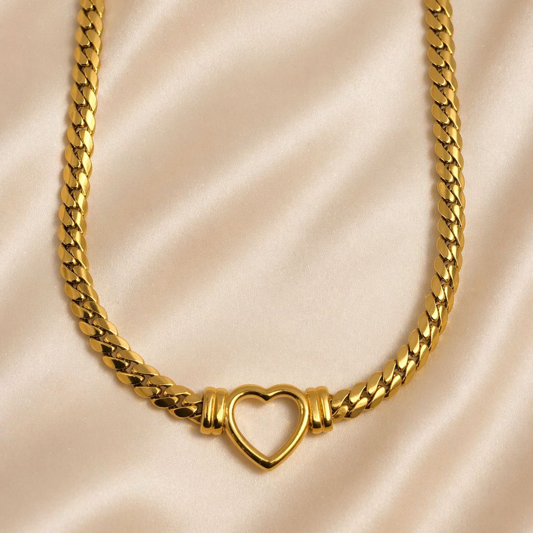 Hollow Heart Chain Necklace
