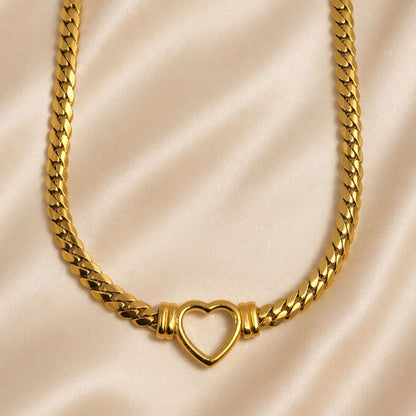 Hollow Heart Chain Necklace